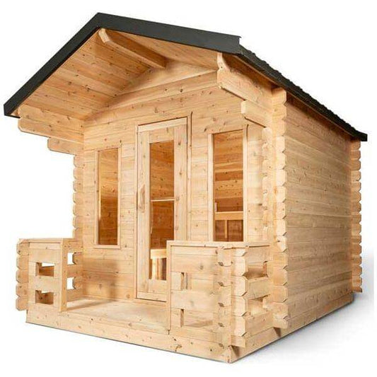 Leisurecraft CT Georgian Cabin Sauna with Porch CTC88PW | 2-6 Person Sauna, view 2, RecovAthlete