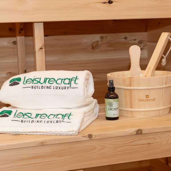 Leisurecraft CT Georgian Cabin Sauna with Porch CTC88PW | 2-6 Person Sauna, view 13, RecovAthlete