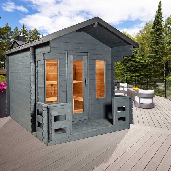 Dundalk Leisure Georgian Cabin Sauna With Porch CTC88PW pictorial representation