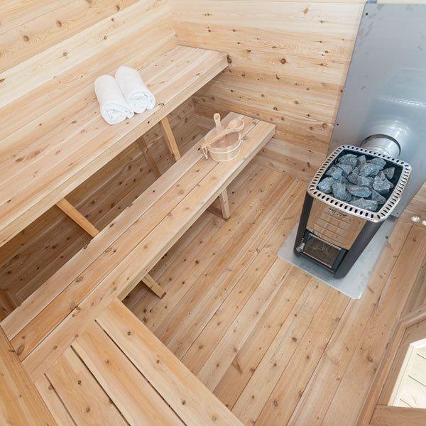 Leisurecraft CT Georgian Cabin Sauna with Porch CTC88PW | 2-6 Person Sauna, view 9, RecovAthlete