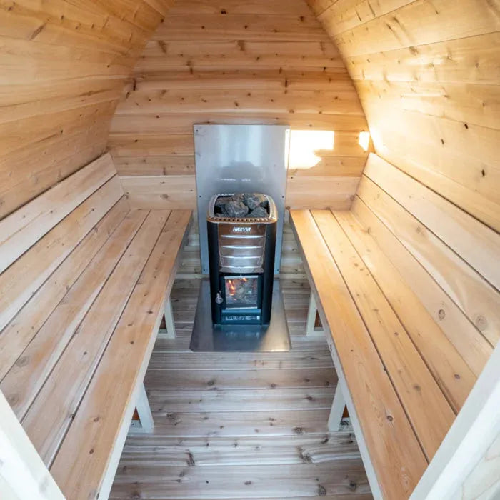 mini pod sauna interior
