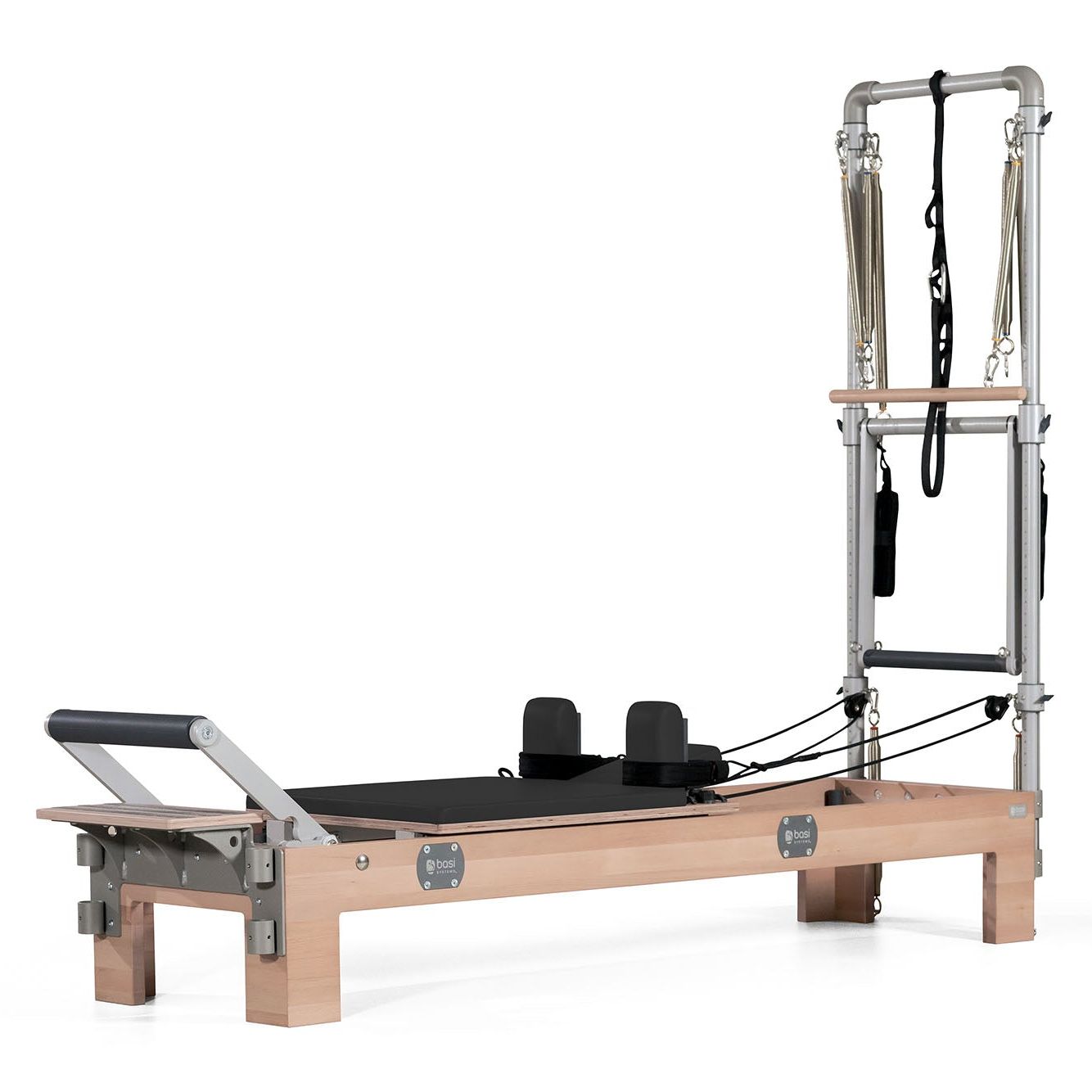 BASI Systems Compact Pilates Reformer Machine with Tower#color_moonless-night-black