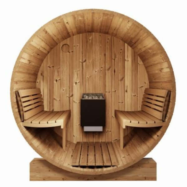 SaunaLife Model E7W 4 Person Outdoor Barrel Sauna Ergo-Series-Window, view 3, RecovAthlete