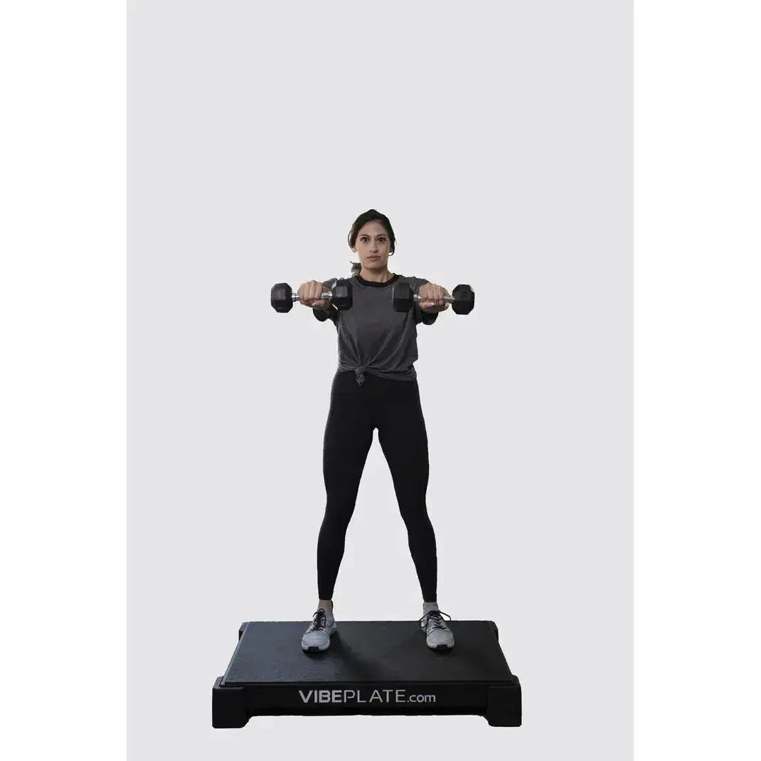 Female Model on Vibeplate 2440 whole body vibration machines
