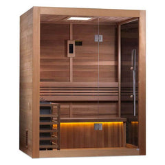 Golden Designs "Hanko Edition" 2 Person Indoor Traditional Steam Sauna (GDI-7202-01) - Canadian Red Cedar Interior