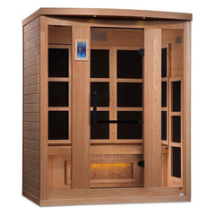 Golden Designs 3-Person "Hotel Edition" Full Spectrum PureTech™ Near Zero EMF FAR Infrared Sauna with Himalayan Salt Bar (Canadian Hemlock)