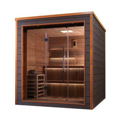 Golden Designs Bergen 6 Person Outdoor-Indoor Traditional Sauna - Canadian Red Cedar Interior