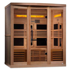 Golden Designs 6-Person Full Spectrum PureTech™ Near Zero EMF FAR Infrared Sauna with Himalayan Salt Bar (Canadian Hemlock)