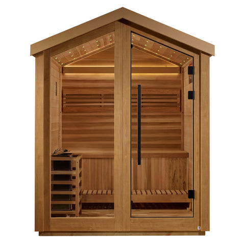 Golden Designs Savonlinna 3-Person Red Cedar Outdoor Traditional Sauna Kit | GDI-8503-01