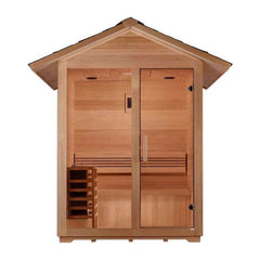 Golden Designs "Arlberg" 3 Person Traditional Outdoor Sauna -  Canadian Hemlock