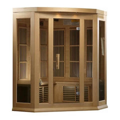 Maxxus 3-Person Corner Low EMF FAR Infrared Sauna (Canadian Hemlock)