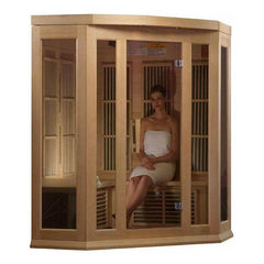 Maxxus 3-Person Corner Low EMF FAR Infrared Sauna (Canadian Hemlock)