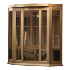 Maxxus 3-Person Corner Low EMF FAR Infrared Sauna (Canadian Hemlock)