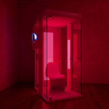 HaloRED Booth Interior with Red Light Panels

