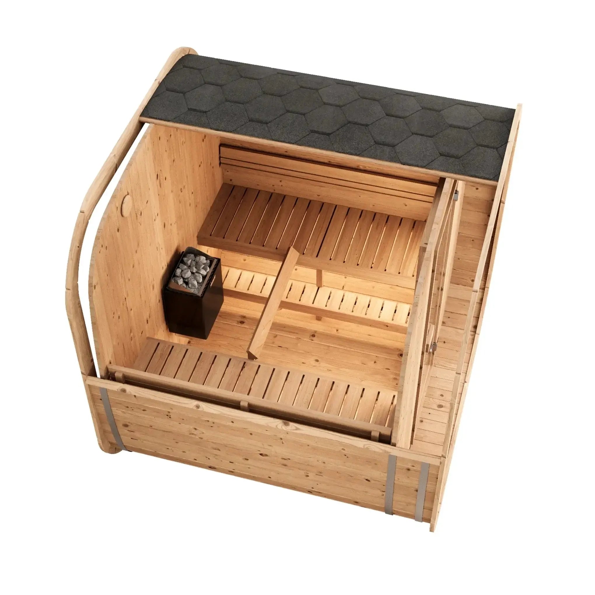 SaunaLife Model CL7G Cube-Series Outdoor Home Sauna Kit, Up to 6 Persons