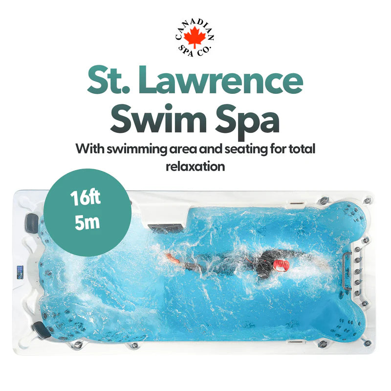 Canadian Spa Company St. Lawrence 16ft Swim Spa 15-Person 72-Jet KS-10028