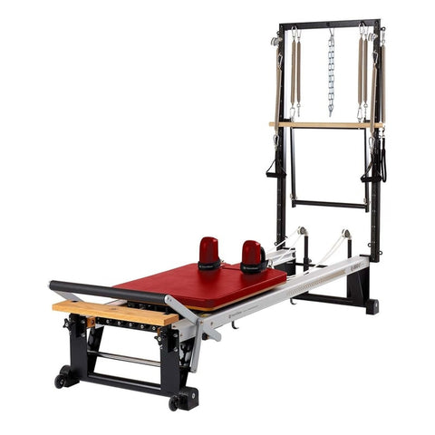MERRITHEW PILATES V2 MAX PLUS REFORMER in Red Truffle color.