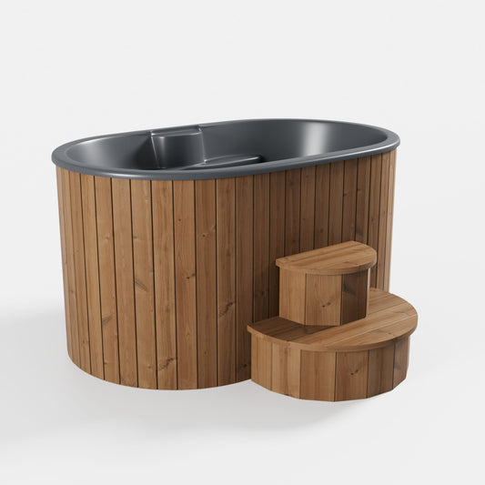 SaunaLife 2-Person Thermo-Pine Cold/Hot Plunge Tub - Model S2N, RecovAthlete