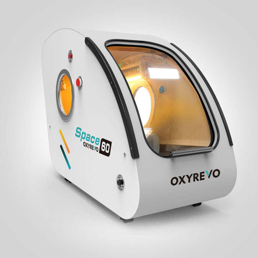 OxyRevo Space60 1.5 to 2.0ATA Hard Sitting Hyperbaric Chamber, view 2, RecovAthlete