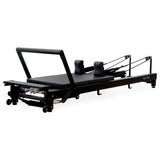 Align Pilates C8-Pro Noir Pilates reformer in matte black, full length side view