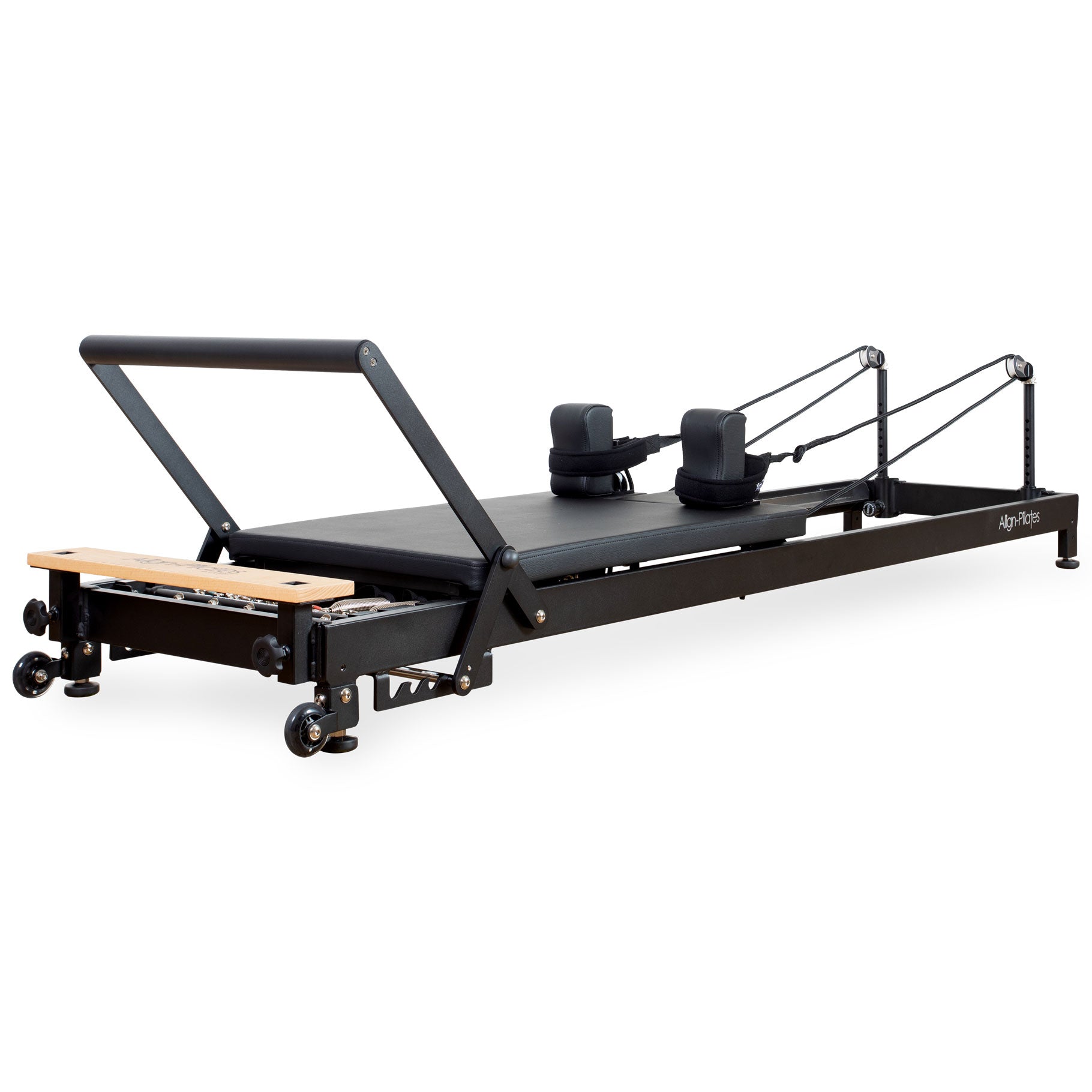 Align Pilates R8-Pro Pilates reformer in black, full length side view