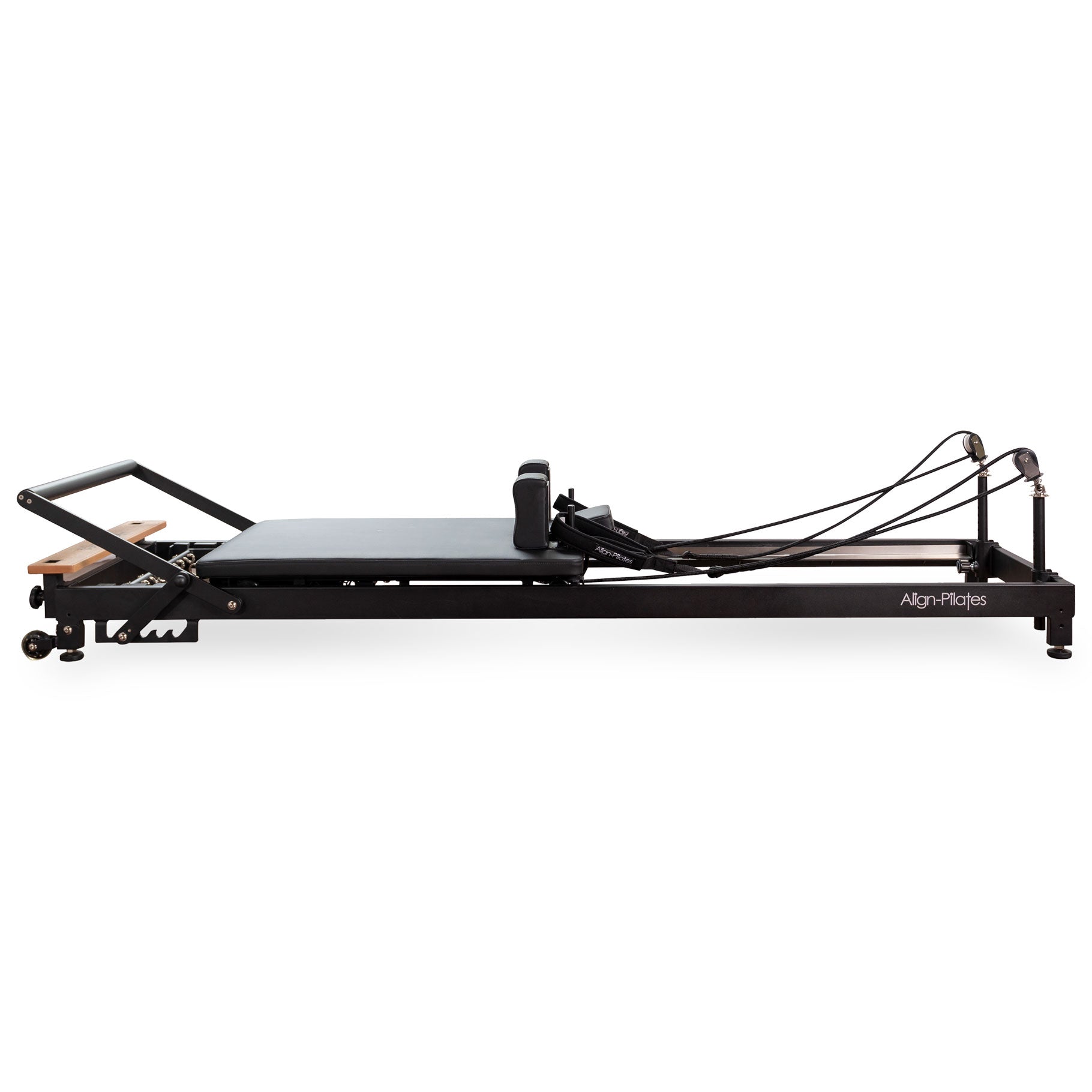 Black R8-Pro seen from the rope riser end, risers and ropes in view