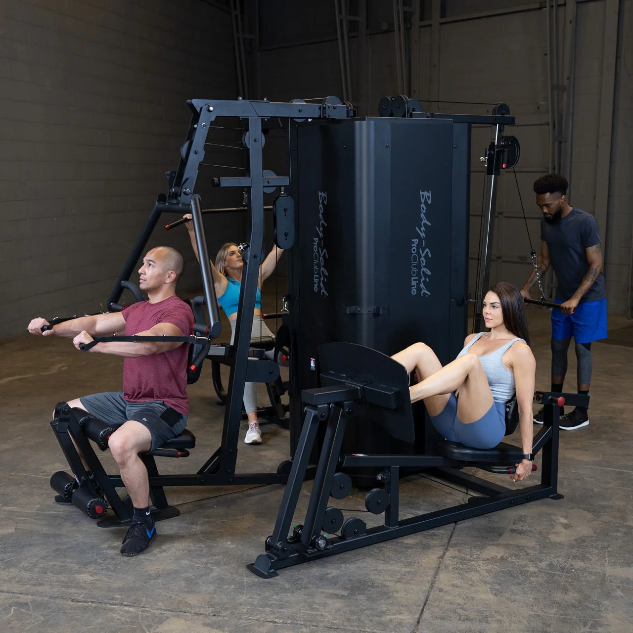 Leg Press & Calf Raise on Body Solid Pro Clubline S1000 Four-Stack Gym