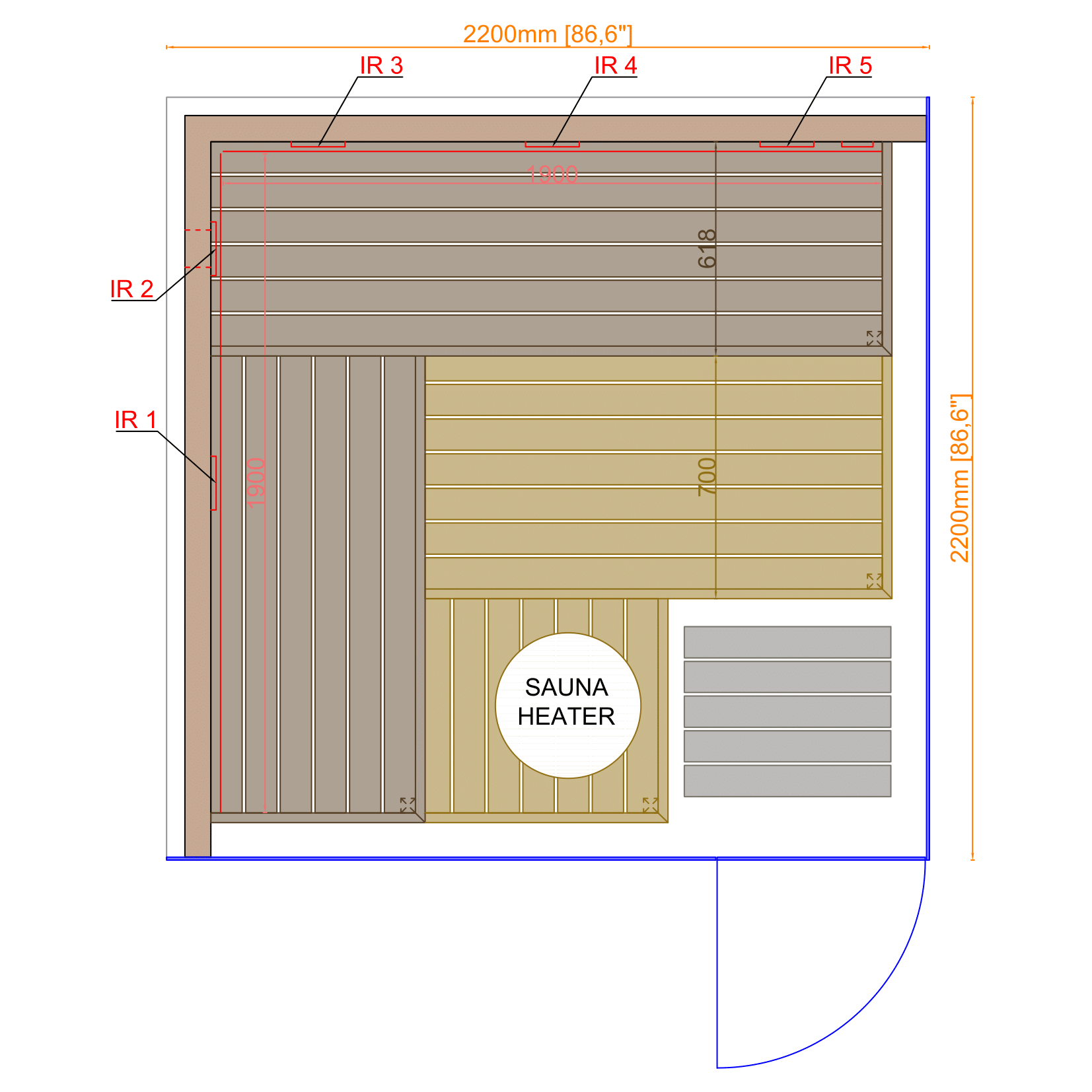 Lumaria Indoor Sauna Cabin – Large | ThermaSol