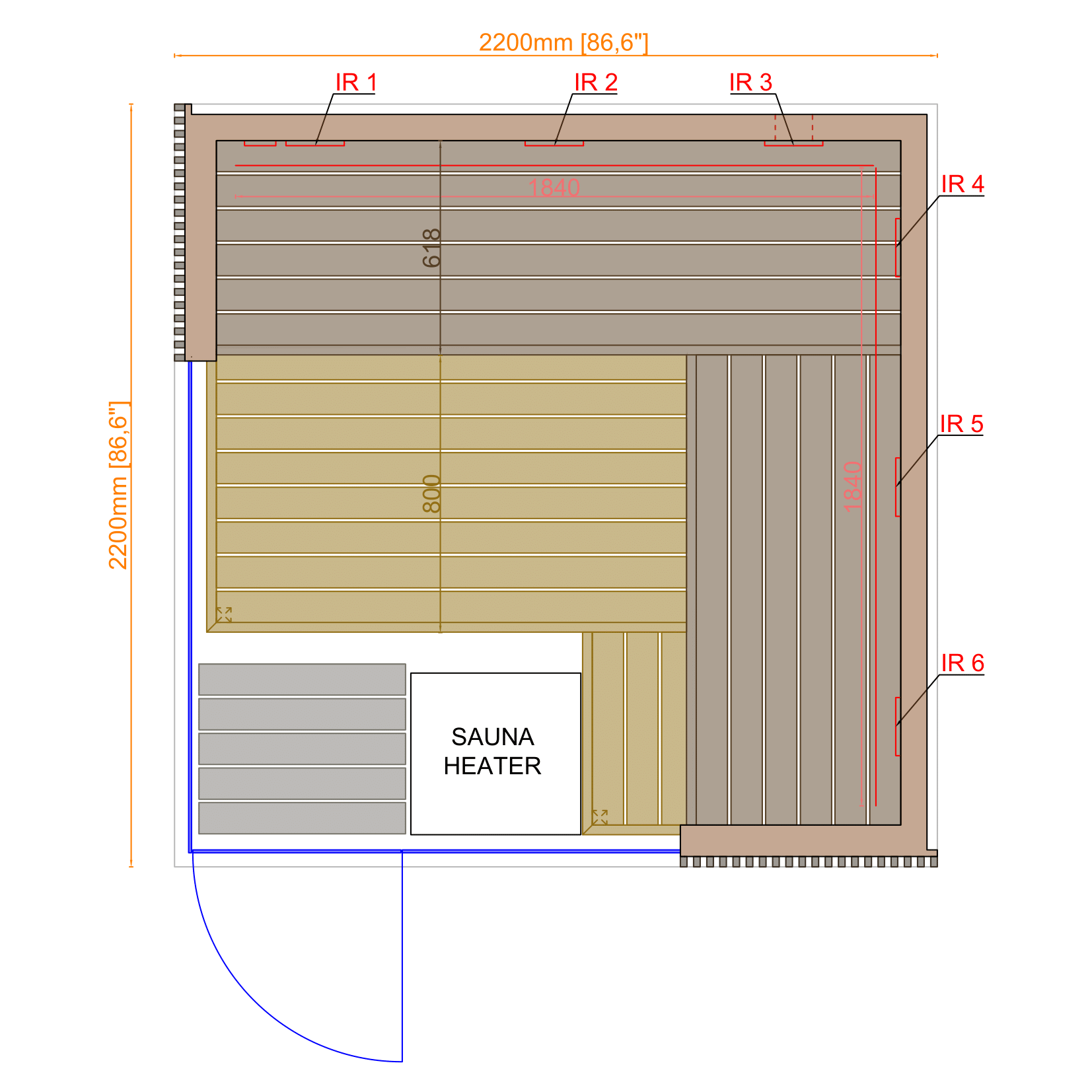 Aalto Indoor Sauna Cabin 3–4 Person | ThermaSol