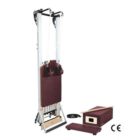 Merrithew SPX Max Reformer with Vertical Stand Bundle in red truffle color