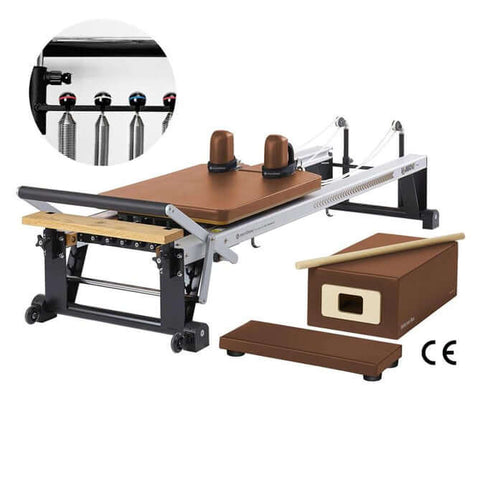 Merrithew V2 Max Reformer Bundle with High Precision Gearbar in sierra brick color