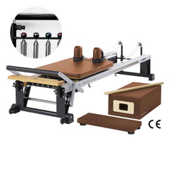 Merrithew V2 Max Reformer Bundle with High Precision Gearbar in sierra brick color