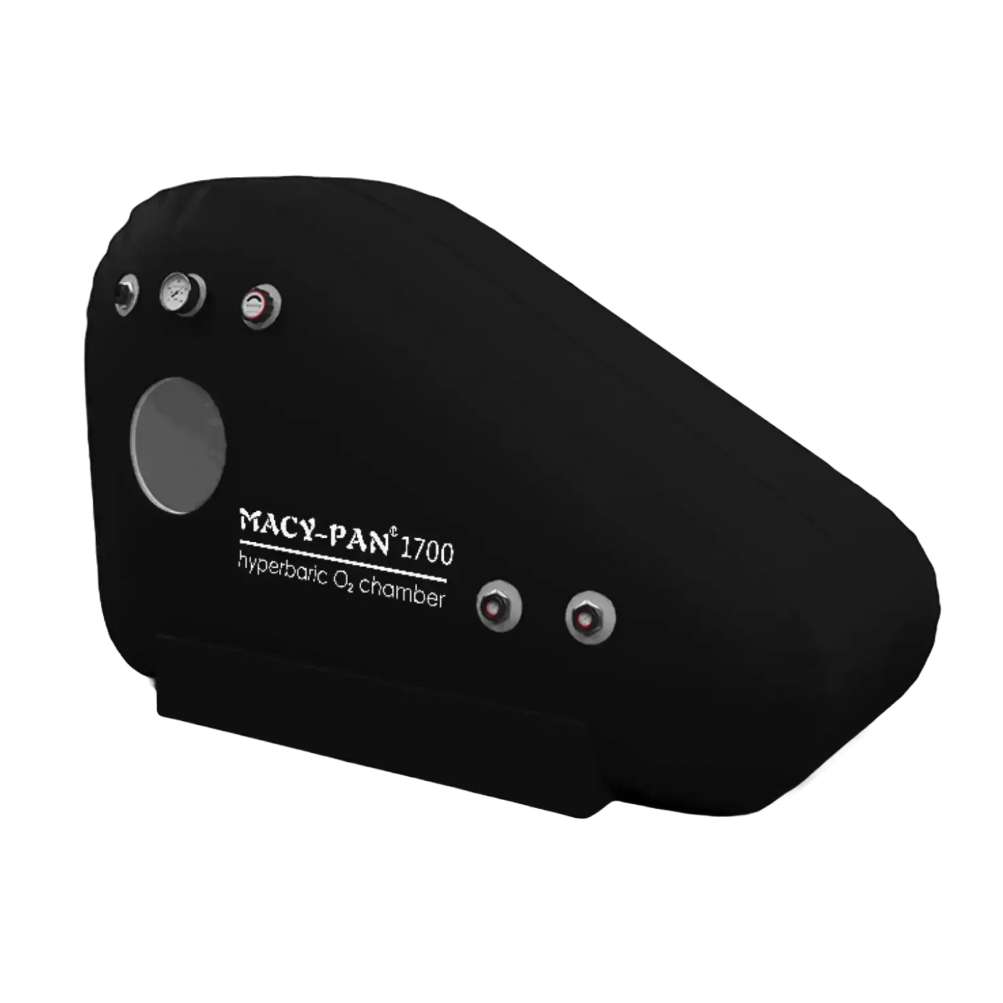 Macy-Pan ST1700 Hyperbaric Oxygen Therapy Chamber in sleek black design for effective home healing.