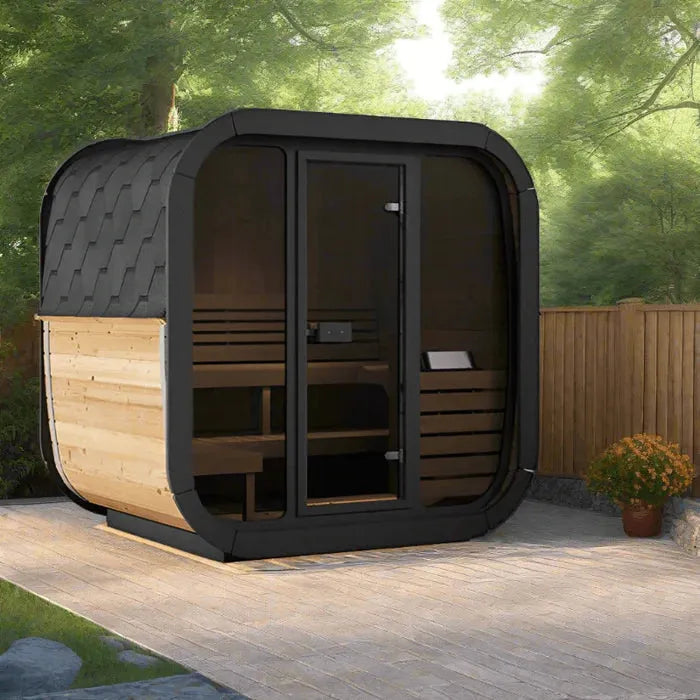 SaunaLife CL5G Sauna – 4-Person Cube-Series Outdoor Home Sauna Kit, RecovAthlete