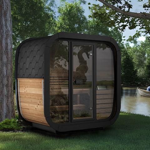 SaunaLife Model CL7G Cube-Series Outdoor Home Sauna Kit, Up to 6 Persons