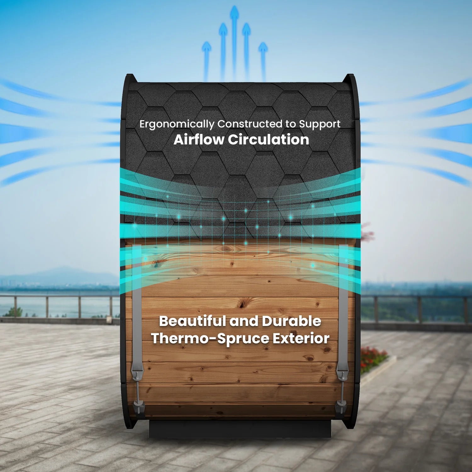 SaunaLife CL4G Sauna – 3-Person Cube-Series Outdoor Home Sauna Kit, view 12, RecovAthlete