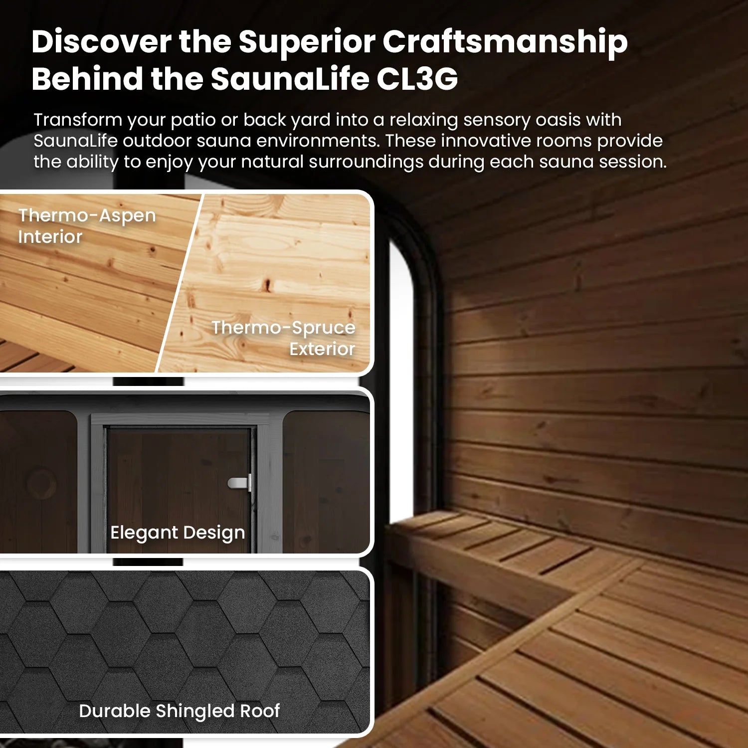 SaunaLife CL3G Cube Sauna – 2-Person Cube-Series Outdoor Home Sauna Kit, view 12, RecovAthlete