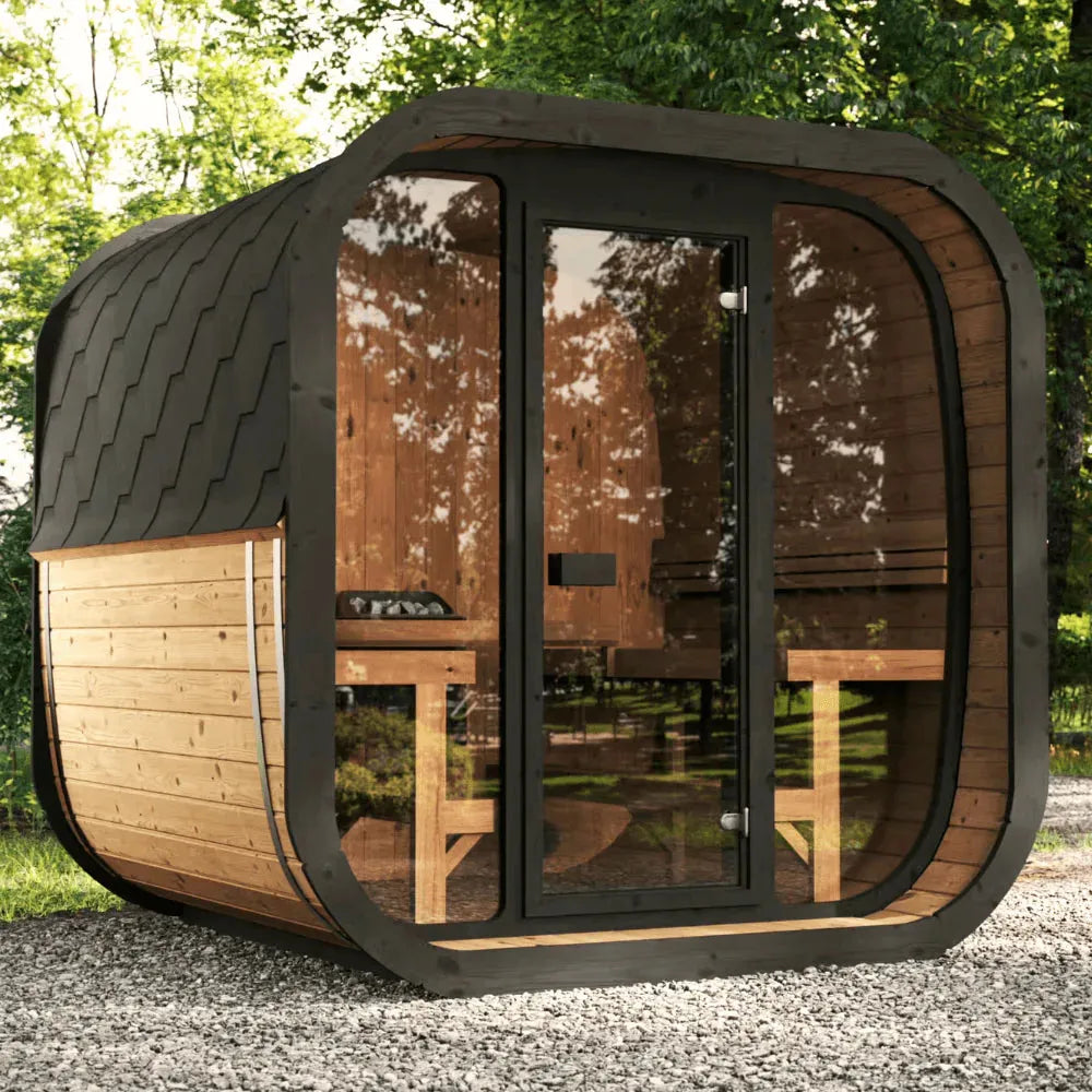 SaunaLife Model CL7G Cube-Series Outdoor Home Sauna Kit, Up to 6 Persons
