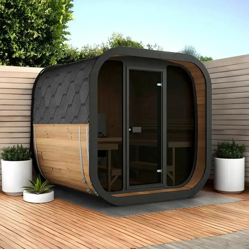 SaunaLife Model CL7G Cube-Series Outdoor Home Sauna Kit, Up to 6 Persons
