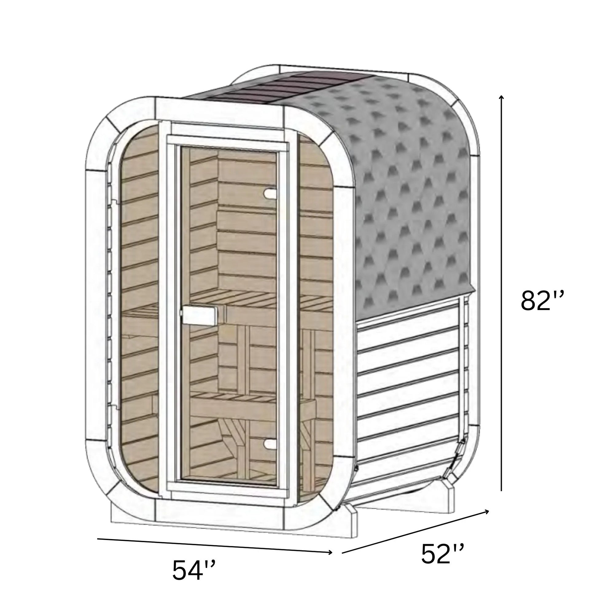 SaunaLife CL3G Cube Sauna – 2-Person Cube-Series Outdoor Home Sauna Kit, view 15, RecovAthlete