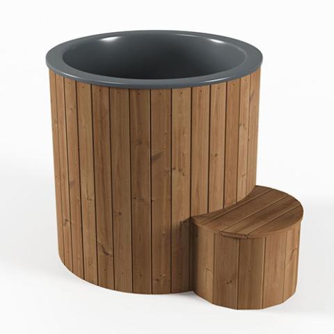 SaunaLife 1-Person Thermo-Pine Cold/Hot Plunge Tub | Model S1N, view 2, RecovAthlete