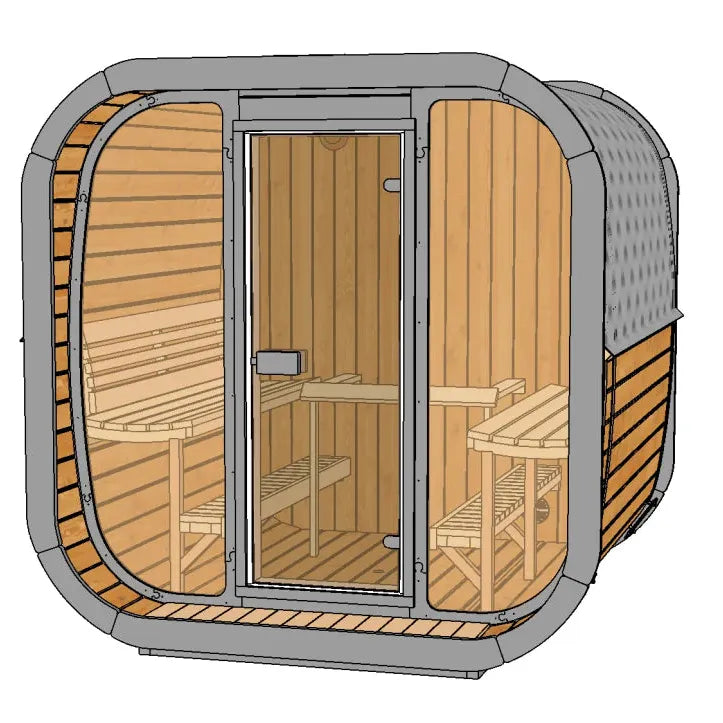 SaunaLife Model CL7G Cube-Series Outdoor Home Sauna Kit, Up to 6 Persons