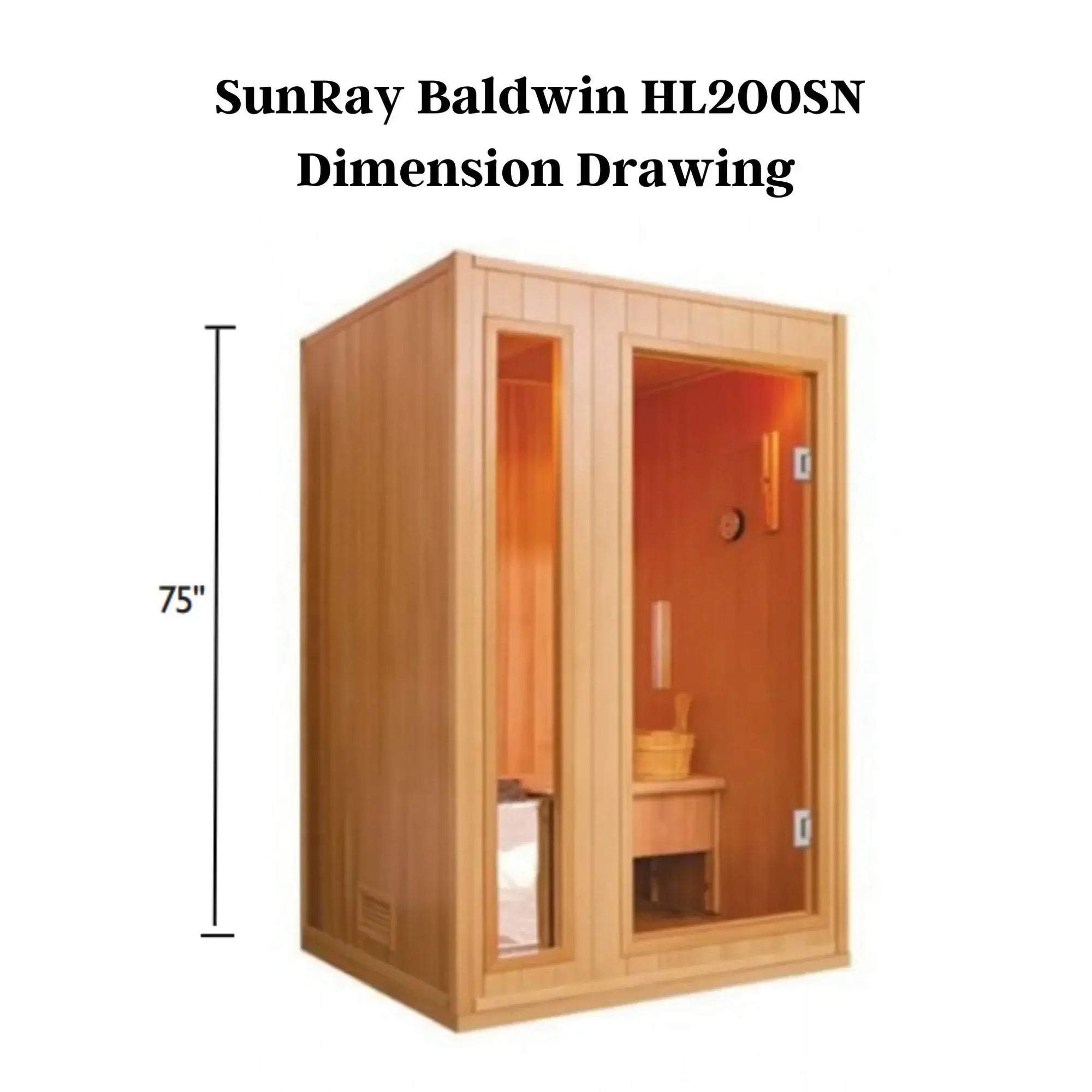 Sunray Baldwin 2 Person Traditional Sauna hl200sn, view 15, RecovAthlete