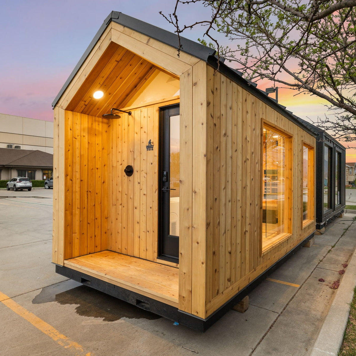 Sweaty Yeti Sauna Plus Barrel Plunge 6-8 Person Outdoor Sauna & Barrel Cold Plunge Cabin