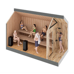 Sweaty Yeti Sauna Max 8-12 Person Outdoor Traditional Sauna Cabin