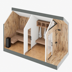 Sweaty Yeti Sauna Plus 6-8 Person Outdoor Sauna & Changing Room Cabin