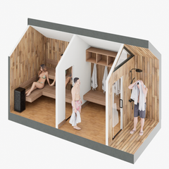 Sweaty Yeti Sauna Plus 6-8 Person Outdoor Sauna & Changing Room Cabin