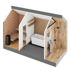 Sweaty Yeti Sauna Plunge 4-6 Person Outdoor Sauna &amp; Cold Plunge Cabin