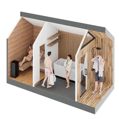 Sweaty Yeti Sauna Plunge 4-6 Person Outdoor Sauna &amp; Cold Plunge Cabin