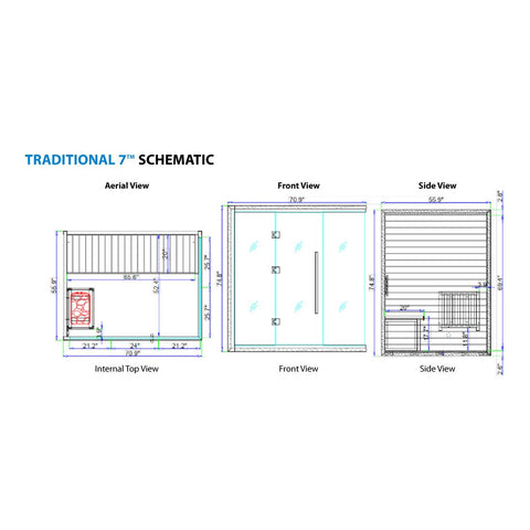 Medical Sauna Traditional 7 schematic view